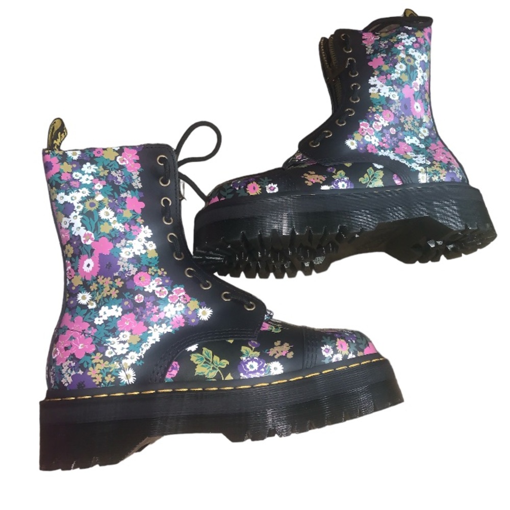 DR. MARTENS SINCLAIR HI VINTAGE FLORAL PLATFORM BOOTS SIZE 9